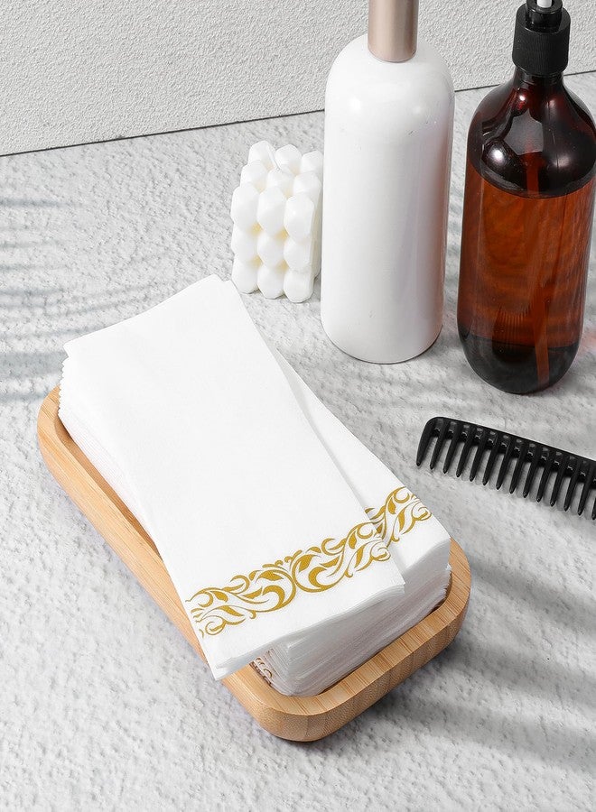 Qulkws 100 Pack 12" x 17" Linen Feel Bathroom Napkins, Soft and Absorbent Linen Disposable Hand Towels, Elegant Decorative Paper Guest Towels, Decorative Bathroom Napkins for Parties, Weddings, Dinners - Image 3